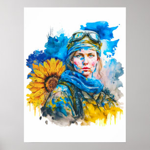Poster Soldat de la guerrière ukrainienne