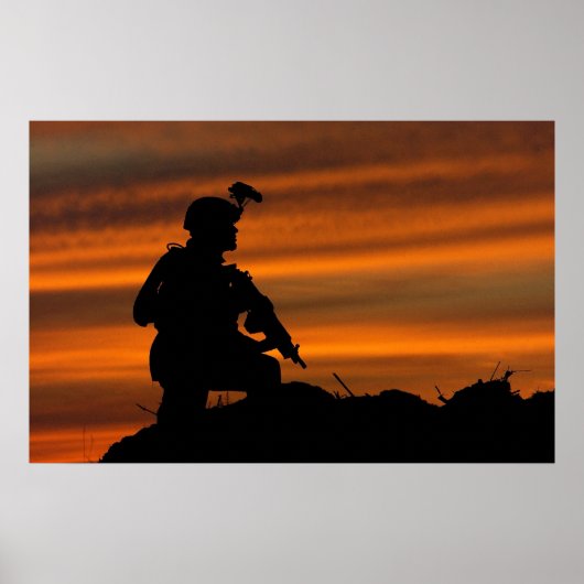 Poster Soldat effectuant une patrouille (Devant)