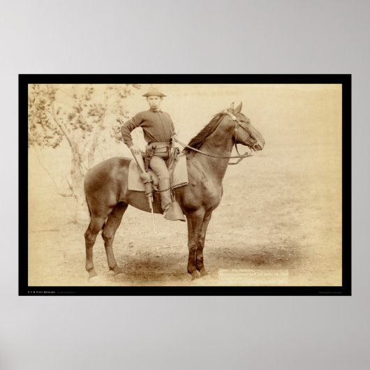 Poster Soldat et cheval au Camp Cheyenne SD 1890 (Devant)