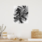 Poster Soldat et Vagues Art Solaire (Cuisine)