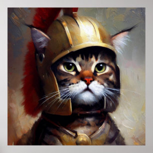 Poster Soldat Spartan Cat