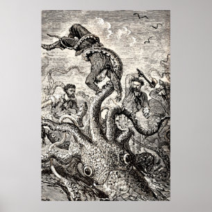 Poster Soldat vintage de capture de poulpe