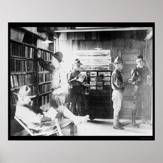 Poster Soldats à la bibliothèque 1912 (Devant)