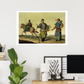 Poster Soldats des huit drapeaux mongols de la milice de  (Bureau à domicile)