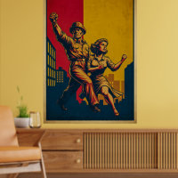 Soldats héroïques Rétro Armée Propagande Art