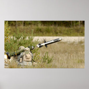Poster soldats mettant le feu à un javelot FGM-148