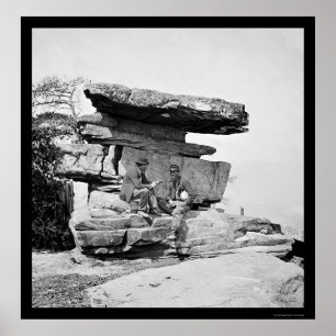 Poster Soldats par la roche de parapluie à Chattanooga,