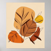 Poster Solde botanique : Feuilles et formes Abstraites (Devant)