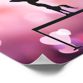 Poster Solde de gymnastique Coeurs rose poutre (Coin)