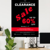 Poster Solde Vente Magasin Affaires Remise Noir (Bureau à domicile)