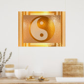 Poster Solde YIN YANG : Bordure dorée large (Cuisine)