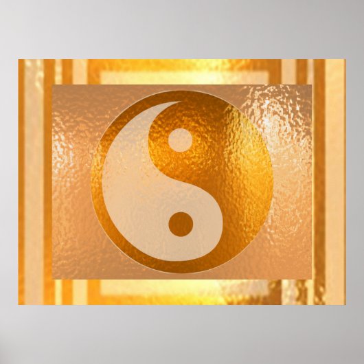 Poster Solde YIN YANG : Bordure dorée large (Devant)