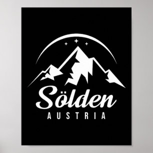 Poster Sölden Austria Ski Resort Snowboard Souv