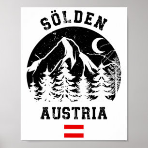Poster Sölden Autriche Alpes Station de ski Ski alpin Aut