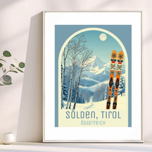 Poster Sölden autriche station de ski Österreich Arlberg