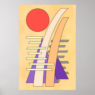 Poster Soleil abstrait, ombres, reflets et structures