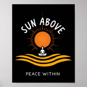 Poster Soleil au-dessus Paix Intérieure Yoga Calme _1
