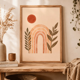 Poster Soleil bohème aquarelle