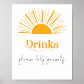 Poster Soleil boho minimaliste Boissons (Devant)