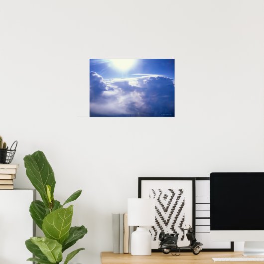 Poster Soleil brillant à travers les nuages (Bureau à domicile)