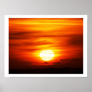 Poster Soleil brillant au coucher du soleil, Jersey
