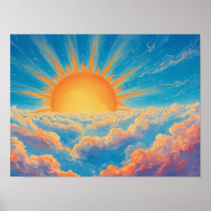 Poster Soleil brillant et nuages lourds