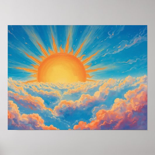 Poster Soleil brillant et nuages lourds (Devant)