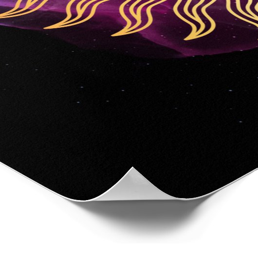 Poster Soleil céleste pourpre et lune (Coin)