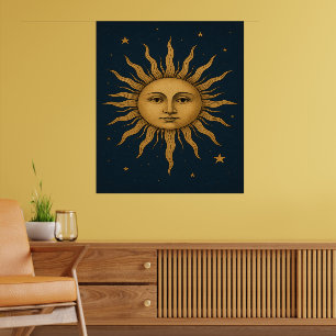Poster Soleil céleste vintage des années 90
