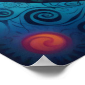 Poster Soleil cosmique : Une Tapisserie psychédélique (Coin)