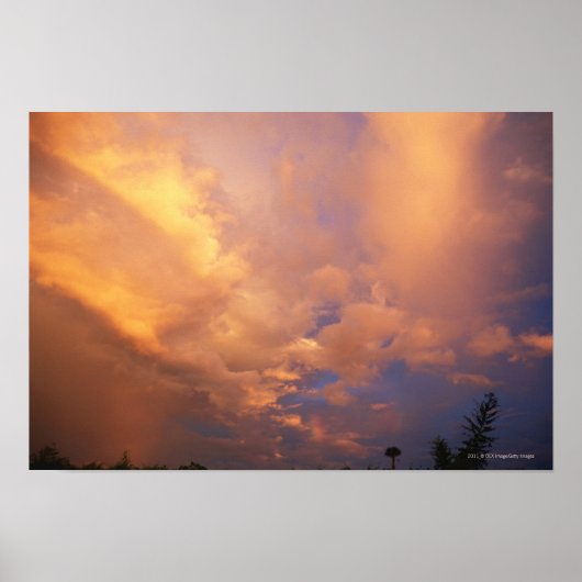 Poster Soleil couchant derrière les nuages (Devant)