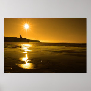 Poster soleil de ballybunion plage dorée coucher de solei
