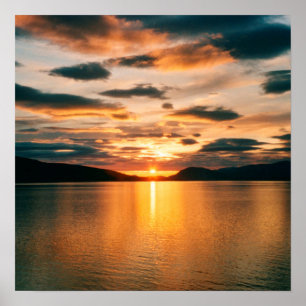 Poster Soleil de minuit, nord de la Norvège