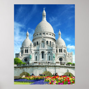 Poster Soleil d'été Basilique du Sacre-Coeur France