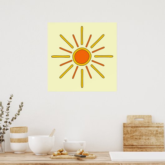 Poster Soleil d'été. Jaune et orange. (Cuisine)