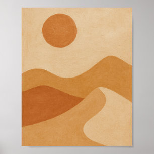 Poster Soleil du désert minimal