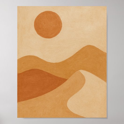 Poster Soleil du désert minimal (Devant)