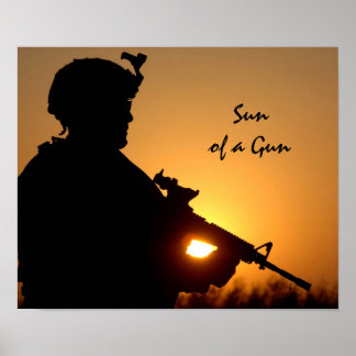 Poster Soleil d'un canon drôle de jeu militaire