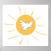 Poster Soleil et colombe (Devant)