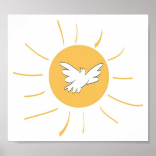 Poster Soleil et colombe