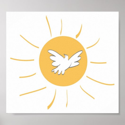 Poster Soleil et colombe (Devant)