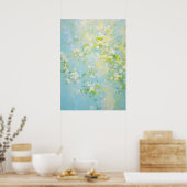 Poster Soleil et fleurs Art Abstrait (Cuisine)