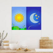 Poster soleil et lune (Cuisine)