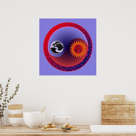 Poster Soleil et Lune en équilibre (Cuisine)