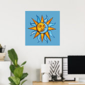 Poster Soleil et Lune Soleil LuneEnfant (Bureau à domicile)