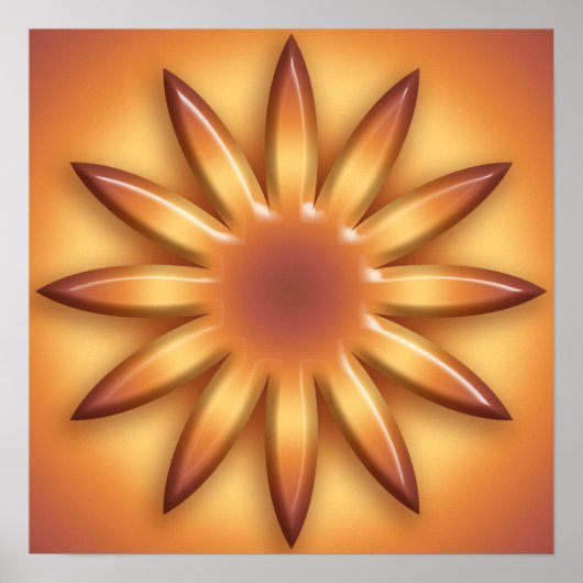 Poster Soleil ethnique. Élément de dégradé géométrique. (Devant)