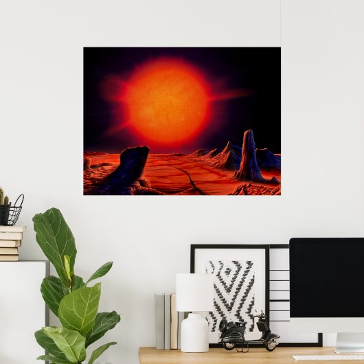 Poster Soleil géant rouge (Bureau à domicile)