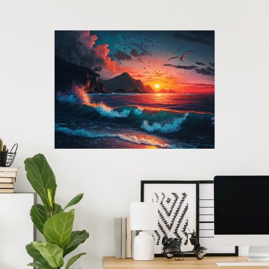 POSTER SOLEIL ISLAND #1 (Bureau à domicile)