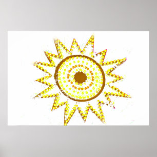 Poster Soleil Jaune aux lumières Grunge Cuvée
