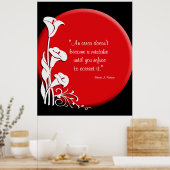 Poster "Soleil levant" avec Calla Lilies citation inspira (Cuisine)